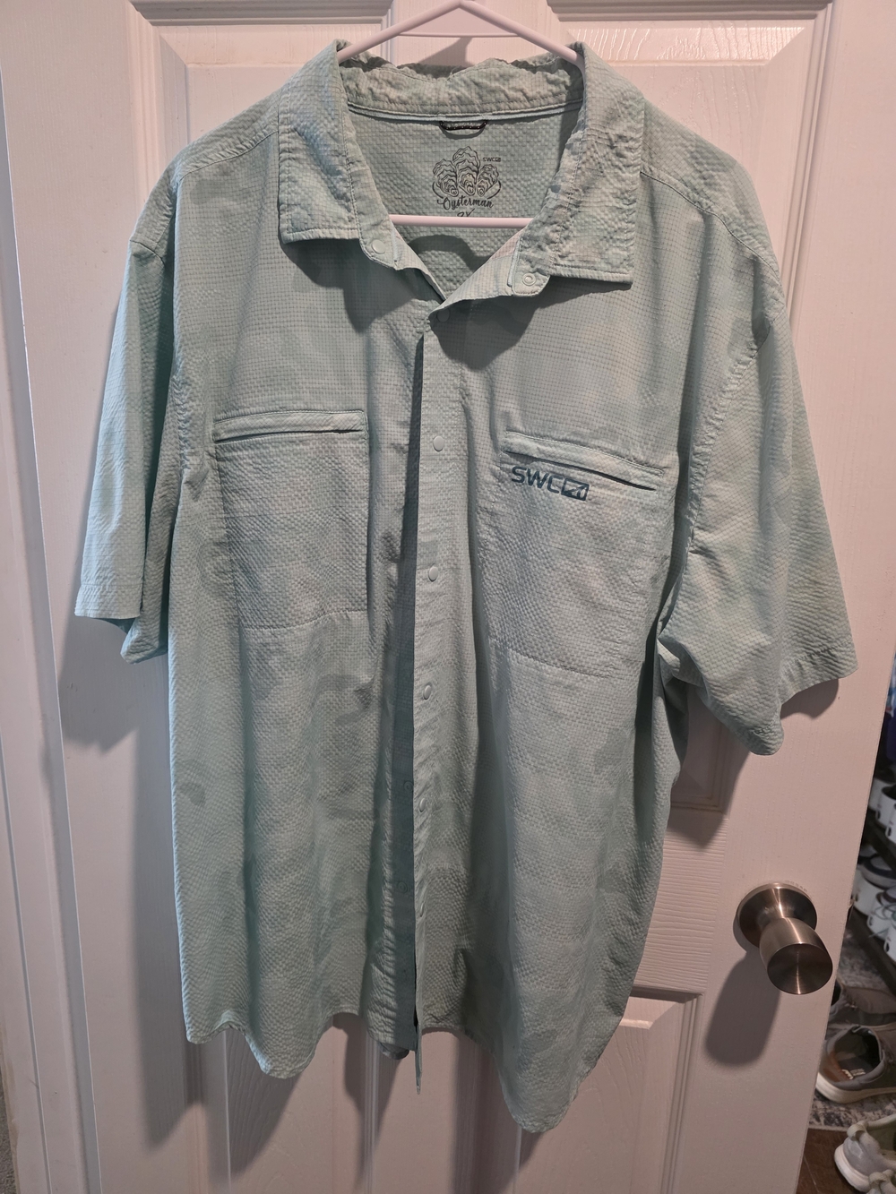 Performance Men's Short-Sleeve Button-Up Shirt - Light Mint Camo